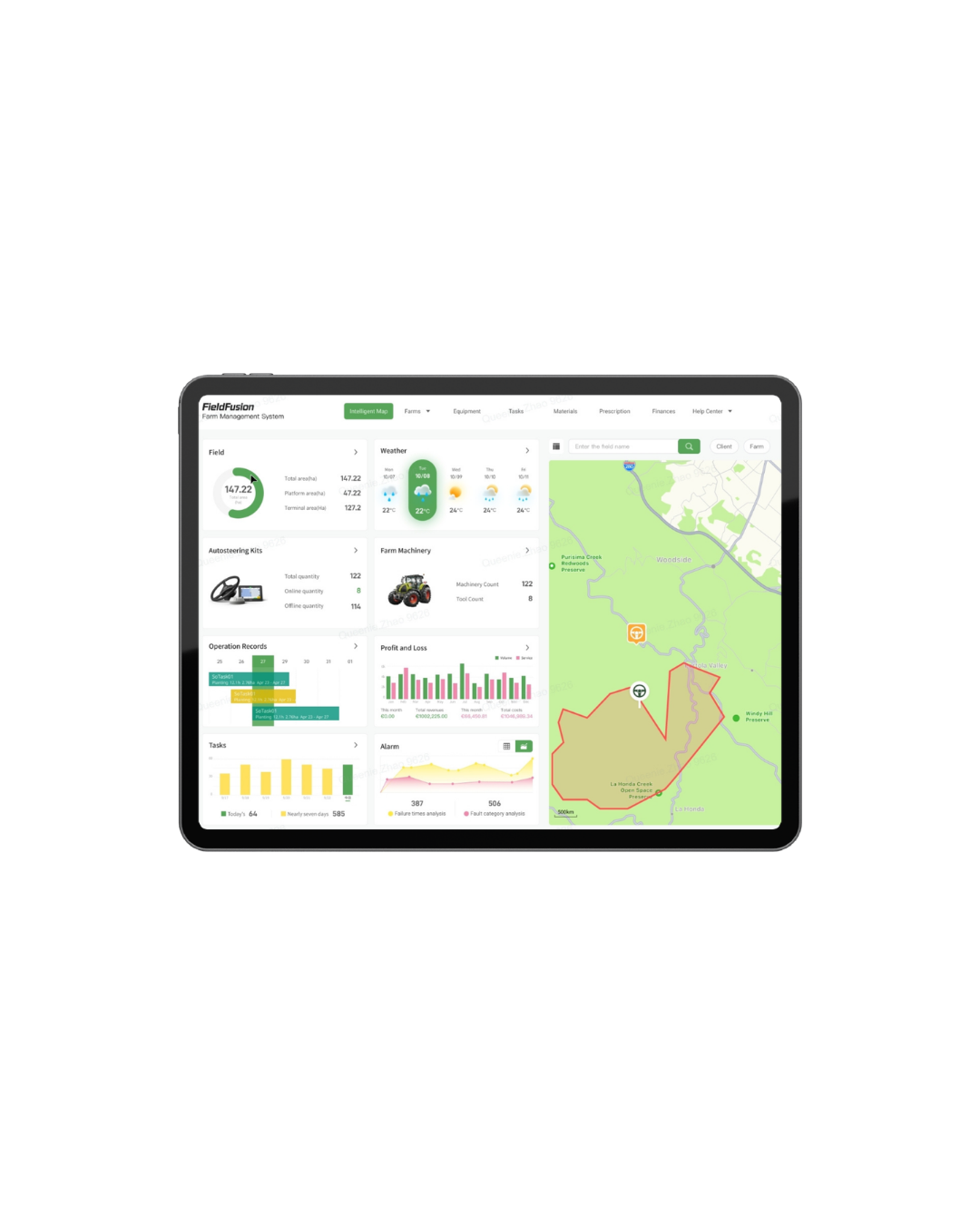 FieldFusion running on a tablet