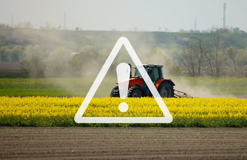 Tractor field operation warning alert