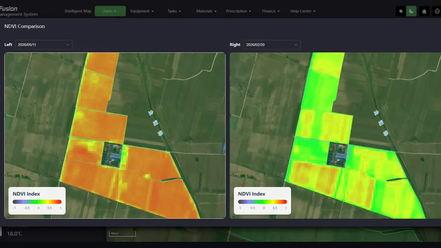 NDVI crop condition image in FieldFusion