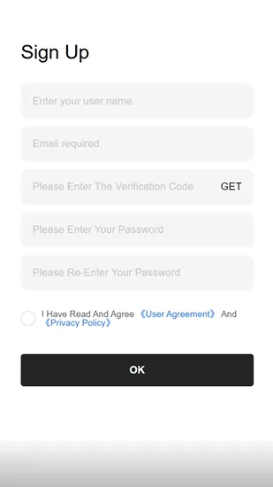 FieldFusion email registration screen
