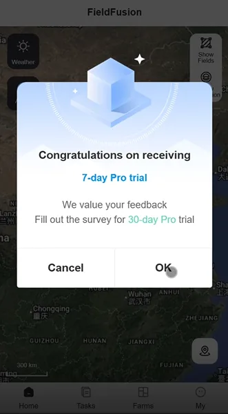 FieldFusion 7-day PRO trial confirmation